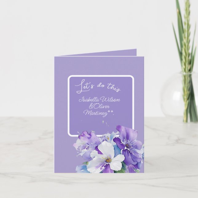 wedding invitation lavender colorfloral (Front)