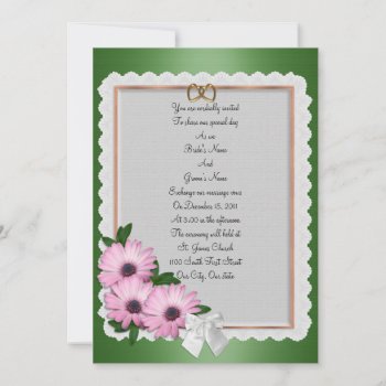 Wedding Invitation Lavender Daisies And Lace by Irisangel at Zazzle