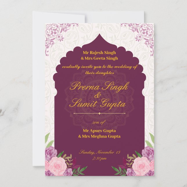 wedding invitation letter (Front)