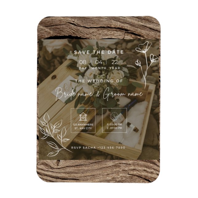 wedding invitation magnet (Vertical)