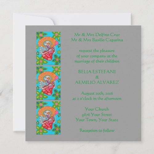 Wedding Invitation Mariachi Serenade Skeleton