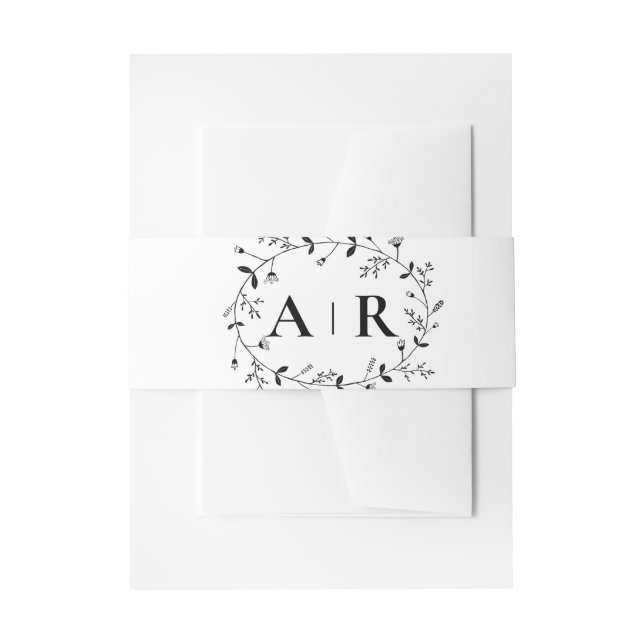 Wedding Invitation Meandering Vine Scroll  Invitation Belly Band (Front Example)