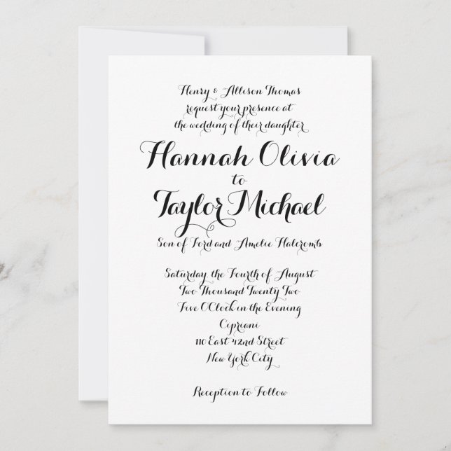 Wedding Invitation *Modern Classic* (Front)