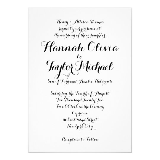 Wedding Invitation *Modern Classic* Zazzle com Wedding Invitation *Modern Classic* Zazzle com