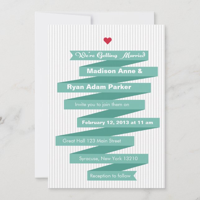 Wedding Invitation Modern Ribbon Collection (Front)