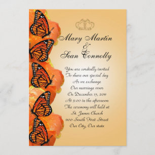 Wedding Invitation Monarch Butterflies