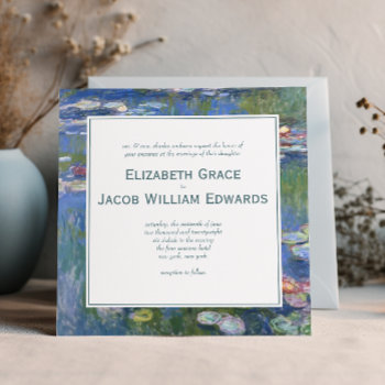 Wedding Invitation // Monet's Waterlilies by decodesigns at Zazzle