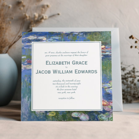Wedding Invitation // Monet's Waterlilies