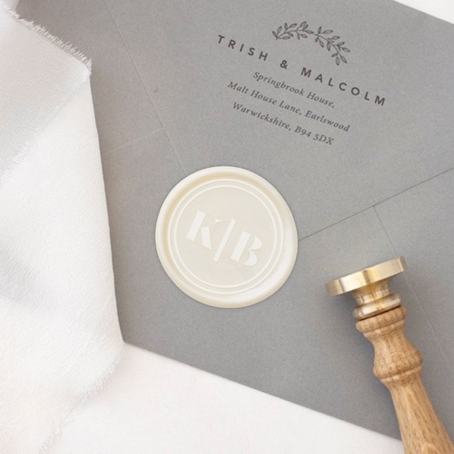 Wedding Invitation Monogram Initials  Wax Seal Sticker (Wedding Invitation Monogram Initials Wax Seal Sticker)