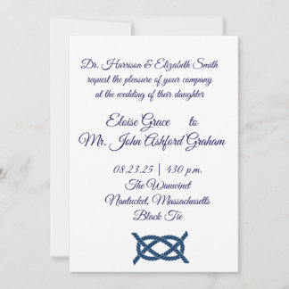 Wedding Invitation Nautical Knot