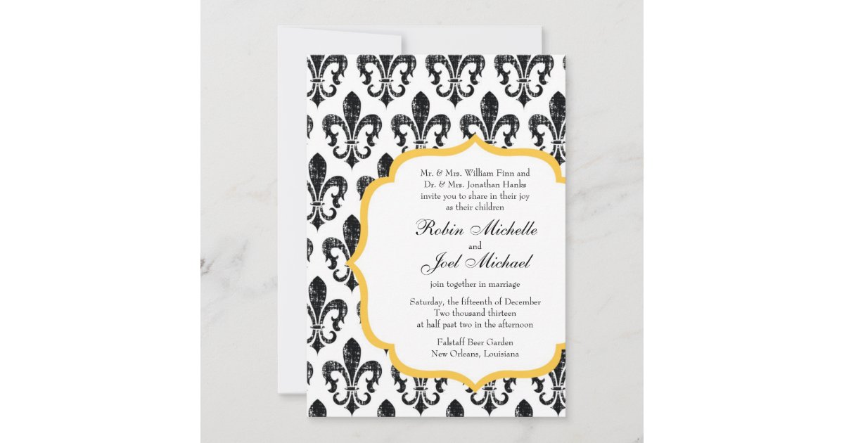 Wedding Invitation New Orleans Gold Zazzle