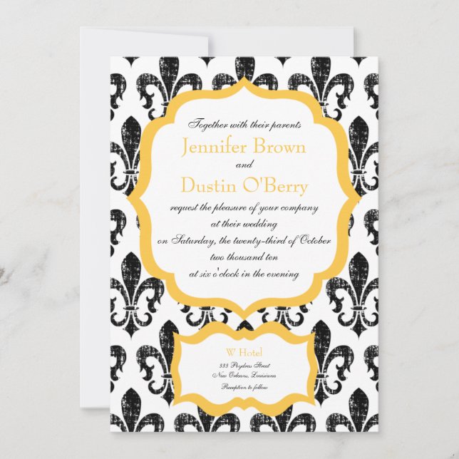 Wedding Invitation | New Orleans | Gold Alternate (Front)