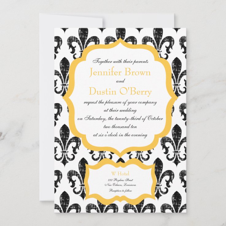 Wedding Invitation New Orleans Gold Alternate Zazzle