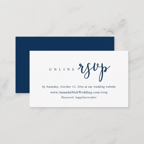 Wedding Invitation Online RSVP Modern Script Card