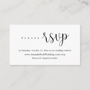 Wedding Invitation Online RSVP, Modern Script Card