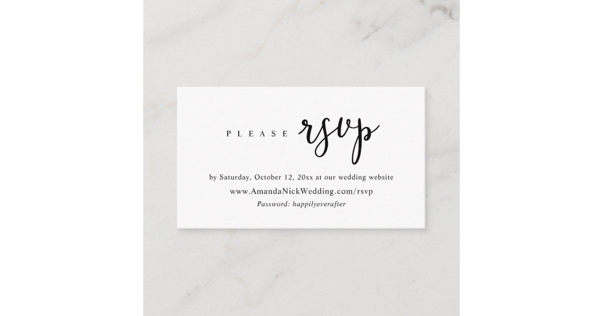 Wedding Invitation Online RSVP, Modern Script Card | Zazzle