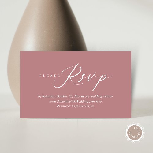 Wedding Invitation Online RSVP Modern Script Card