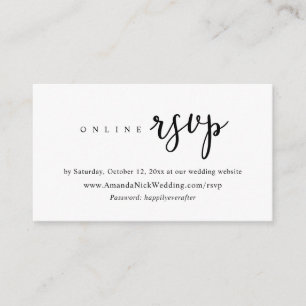Wedding Invitation Online RSVP, Modern Script Card