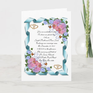 Wedding invitation Orchids border