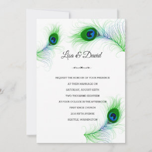 Wedding Invitation-Peacock Feathers Invitation