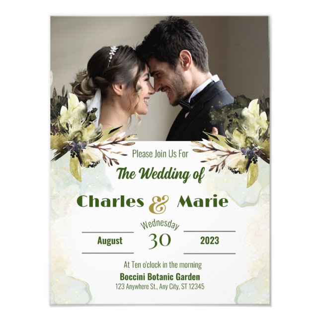 Wedding Invitation Personalize design Photo Print (Front)