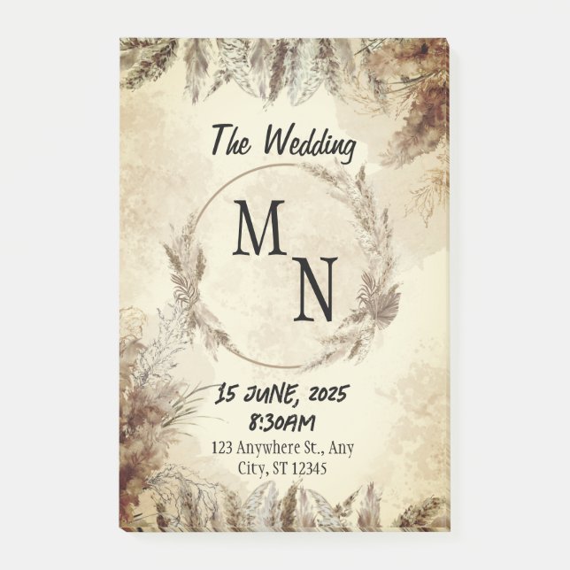 Wedding invitation post-it notes (Front)