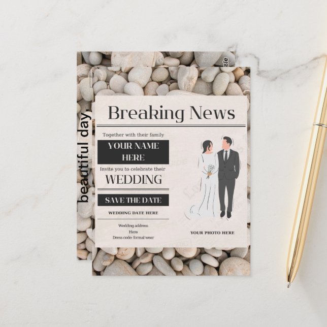 wedding invitation postcard (Front/Back In Situ)