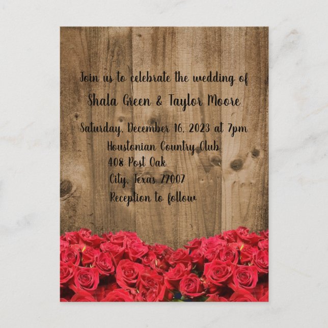 Wedding invitation postcard (Front)