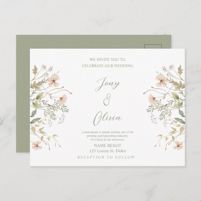 WEDDING INVITATION POSTCARD (Front/Back)