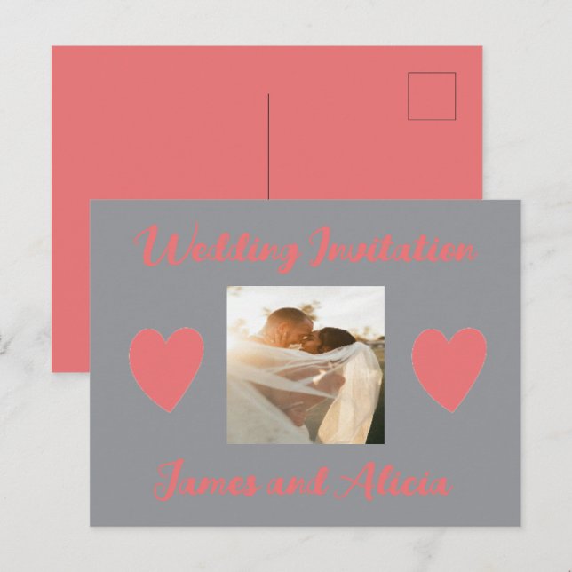 Wedding Invitation Postcard (Front/Back)