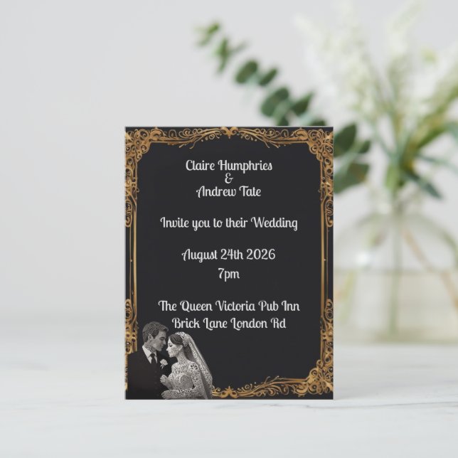 Wedding Invitation  Postcard (Standing Front)