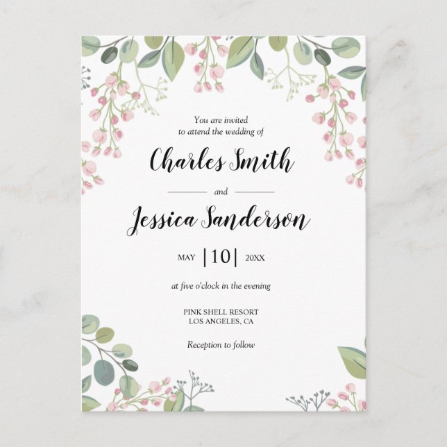 Wedding Invitation Postcard (Front)