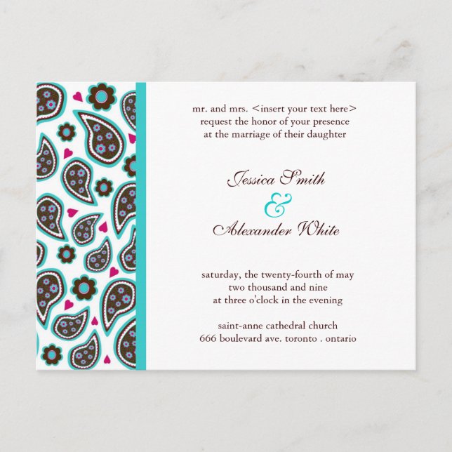 Wedding Invitation Postcard | C1 (Front)
