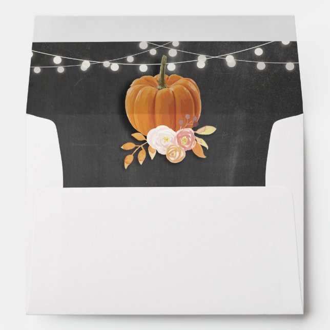 Wedding Invitation Pumpkin Chalk Lights Envelope (Back (Bottom))