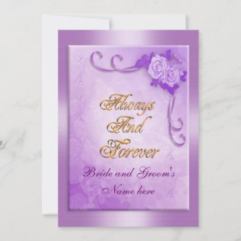 Wedding Invitation Purple Rose by Irisangel at Zazzle