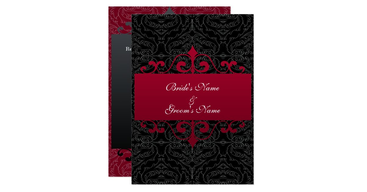 Wedding Invitation Red and Black Zazzle