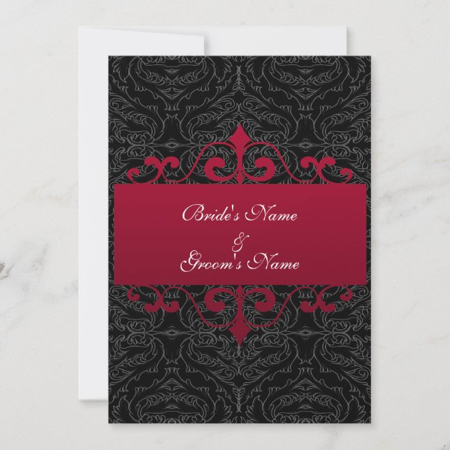 Wedding Invitation - Red and Black (Front)