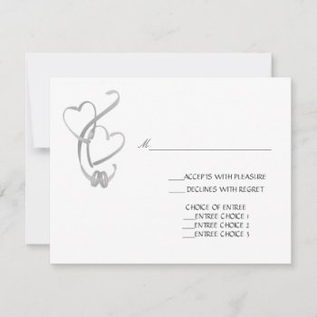 Wedding Invitation Response Cards 2 Hearts by Gigglesandgrins at Zazzle