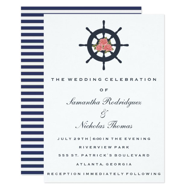 Wedding Invitation | Romantic Rose Nautical