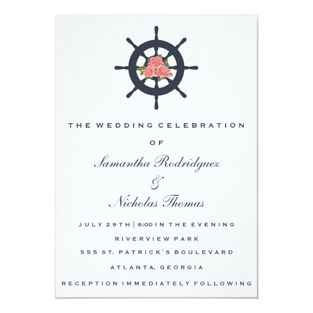 Wedding Invitation | Romantic Rose Nautical