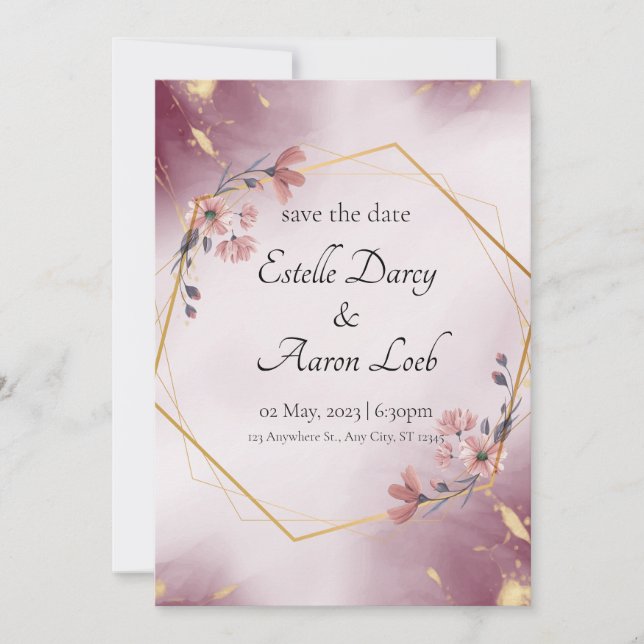WEDDING INVITATION - ROSE GOLD (Front)