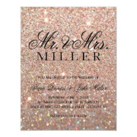 Wedding Invitation - Rose Gold Glitter Fab