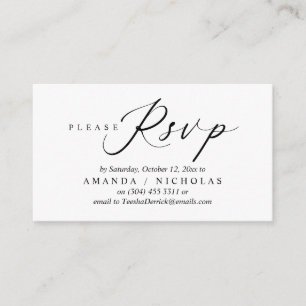Wedding Invitation RSVP, Calligraphy Script Design