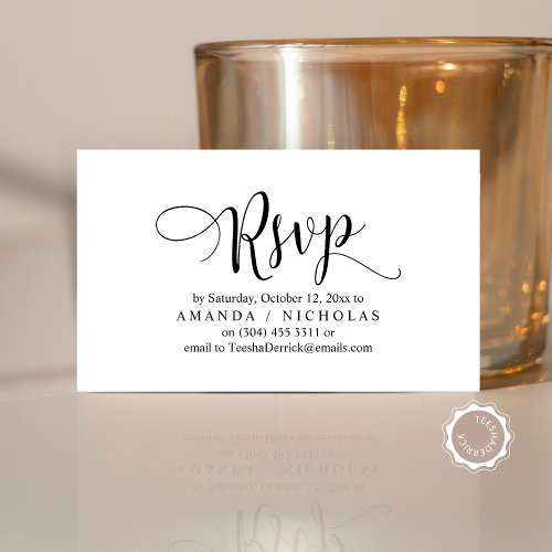 Wedding Invitation RSVP Calligraphy Script Design