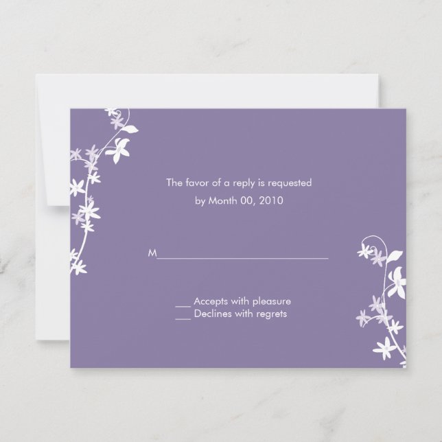 Wedding Invitation RSVP Cards (Front)
