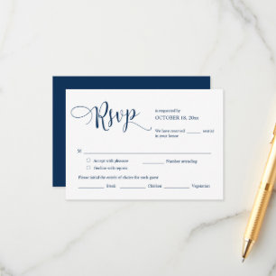 Wedding Invitation RSVP Respond, Meal Options Card