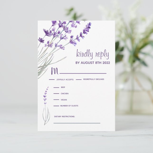 Wedding Invitation RSVP Response Cards (Standing Front)