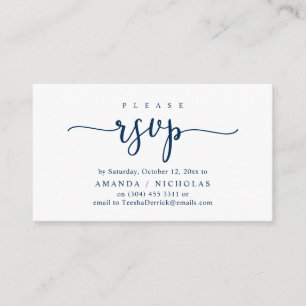 Wedding Invitation RSVP, Romantic Script Card