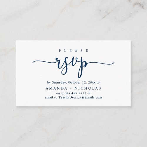 Wedding Invitation RSVP Romantic Script Card