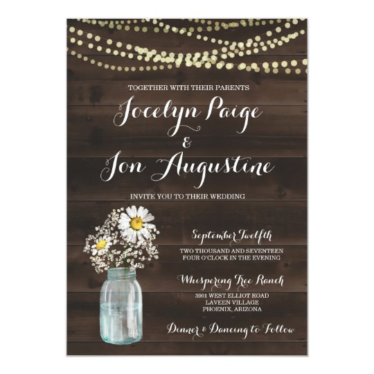 Wedding Invitation | Rustic Chamomile / Daisy | Zazzle.com